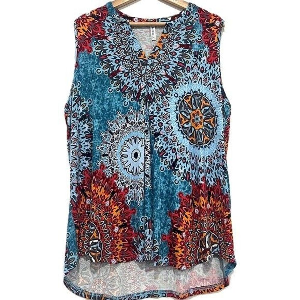 Neineiwu Womens No Sleeve Pattered Blouse Size 2XL NWT